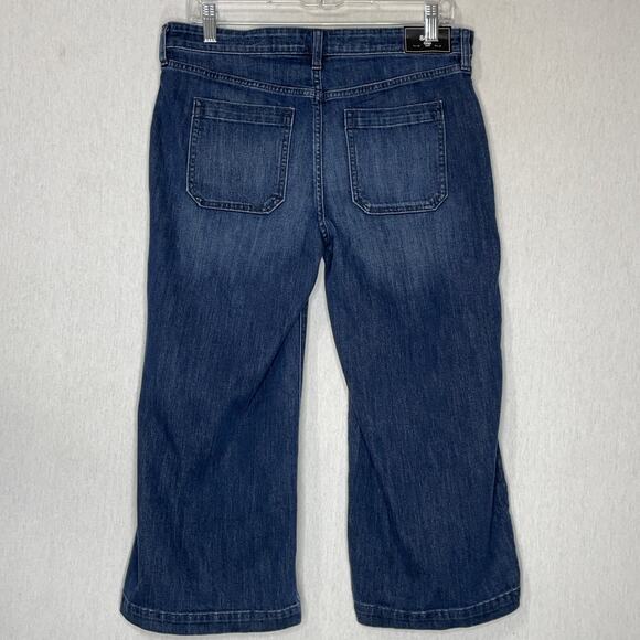 Gap Crop Jeans Culotte Size 8 Dark Wash Indigo Blue Wide Leg Stretch Fall NWT - Picture 6 of 16